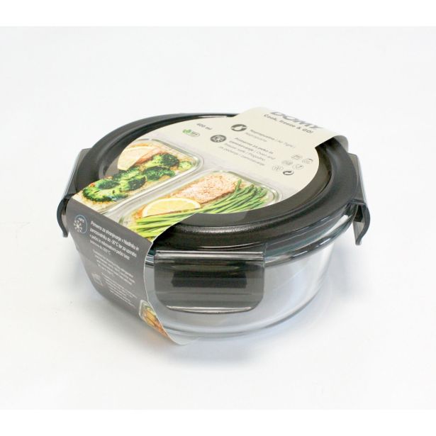 POSODA ZA SHRANJEVANJE DOMY 400 ML STEKLENA ČRNA