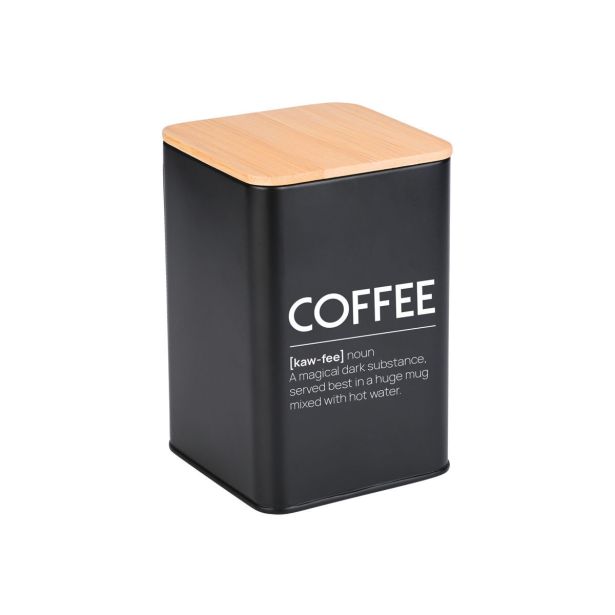 POSODA ZA SHRANJEVANJE ESTIA 10X14 CM ZA KAVO ČRNA BAMBOO METALLIC