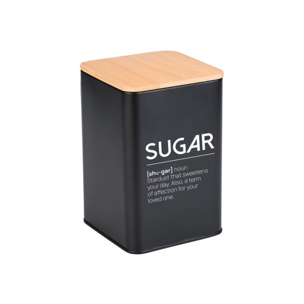 POSODA ZA SHRANJEVANJE ESTIA 10X14 CM ZA SLADKOR ČRNA BAMBOO METALLIC
