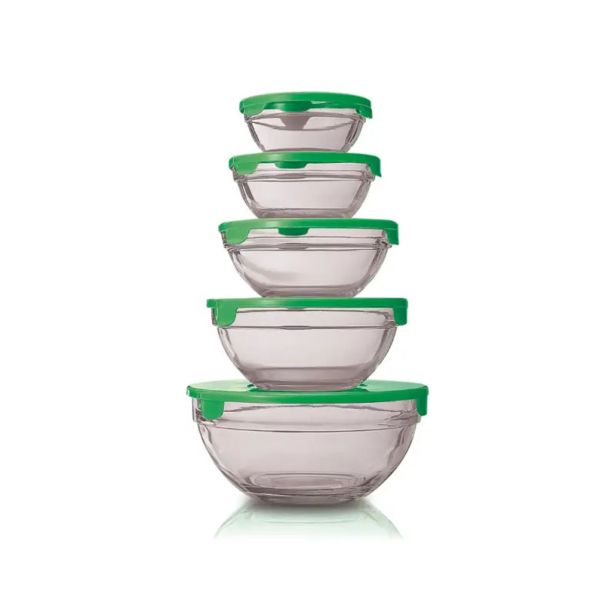 POSODA ZA SHRANJEVANJE SOGO SET 5 STEKLENIH POSOD
