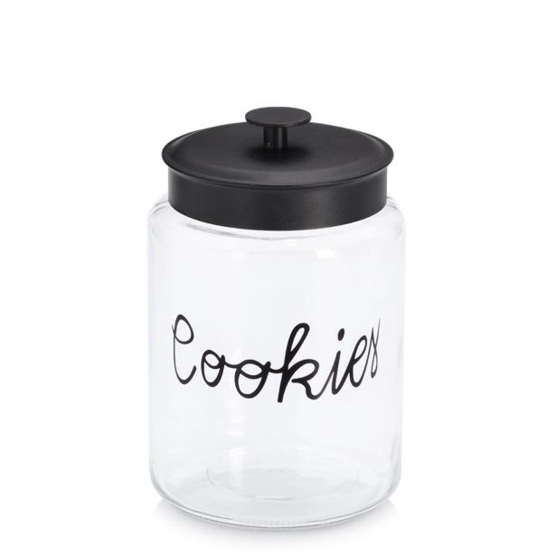 POSODA ZA SHRANJEVANJE, STEKLENA S KOVINSKIM POKROVOM "PIŠKOTI" 4200 ML     '17,3X26,4 CM