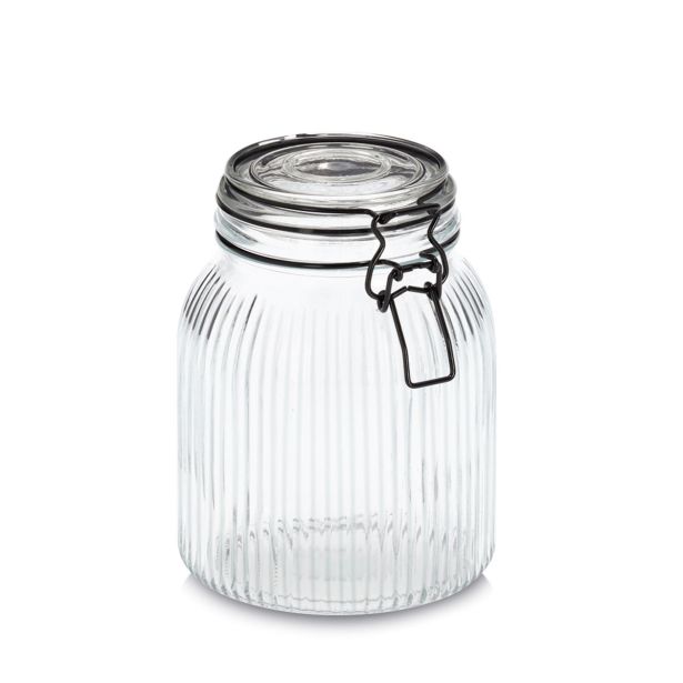 POSODA ZA SHRANJEVANJE, STEKLENA S SPONKO ZA ZAPIRANJE 1400 ML '12,8X17,4 CM