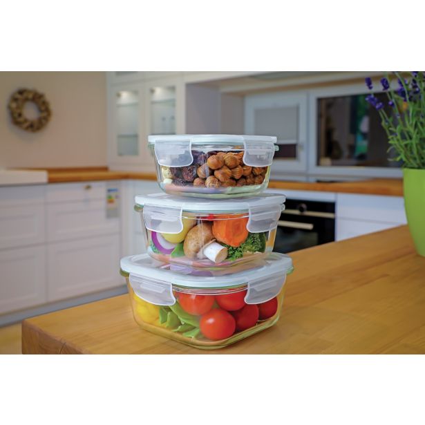 POSODA ZA SHRANJEVANJE STEUBER 370 ML STEKLENA PRAVOKOTNA , PVC POKROV