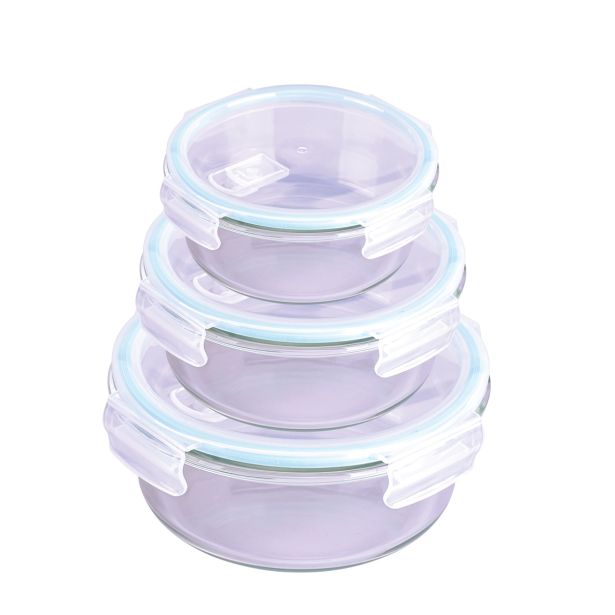 POSODA ZA SHRANJEVANJE STEUBER 400 ML STEKLENA OKROGLA, PVC POKROV