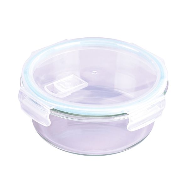 POSODA ZA SHRANJEVANJE STEUBER 400 ML STEKLENA OKROGLA, PVC POKROV