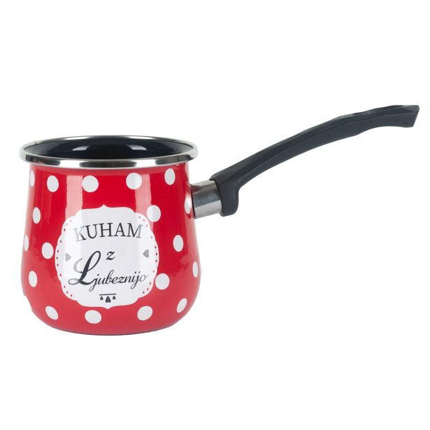 POSODA ZA TOPLE NAPITKE ALPEKS DŽEZVA 0.65L RDEČA KUHAM Z LJUBEZNIJO