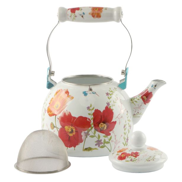 POSODA ZA TOPLE NAPITKE ČAJNIK 2 LIT EMAJL S CVETLIČNIM VZORCEM