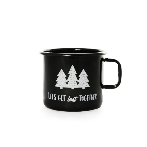 POSODA ZA TOPLE NAPITKE CUCKOO CUPS EMAJLIRAN LONČEK 8 CM 0.37 LIT LOST ČRNI