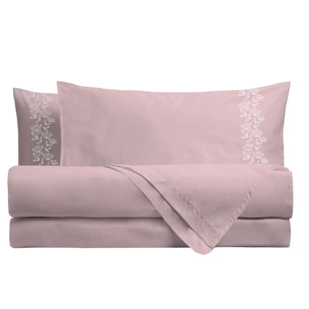 POSTELJNINA AMO LA CASA 140X200 CM, 60X80 CM, EMBOIDERY ROZA