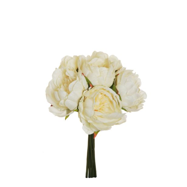 UMETNO CVETJE EVERGREENS POTONIKA V ŠOPKU KREMNO BELA