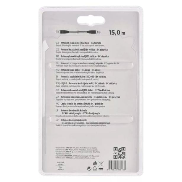 POVEZOVALNI KABEL EMOS TV PRIKLJUČNA VRVICA 15M