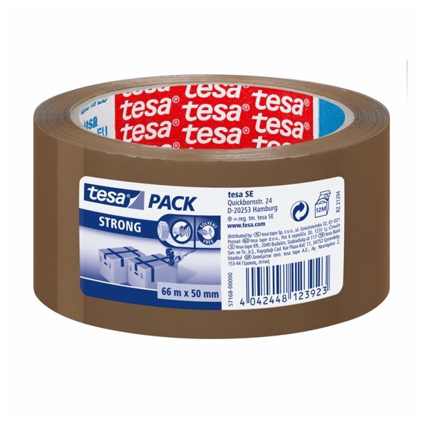 PP LEPILNI TRAK TESA UNIVERZALNI EMBALAŽNI RJAV 66 M X 50 MM