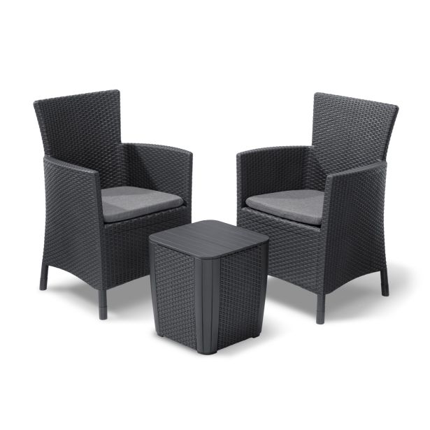 PP VRTNA GARNITURA KETER IOWA BALKONSKI SET GRAFITNE BARVA