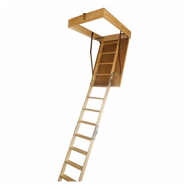 LESENE PODSTREŠNE STOPNICE MQ PRAKTIK 70X120X270 CM TRODELNE - NAVADNA VZMET