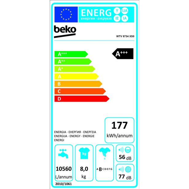 PRALNI STROJ BEKO WTV 8734 XS0