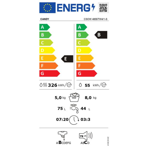 PRALNO-SUŠILNI STROJ CANDY CSOW 4855TW4/1-S