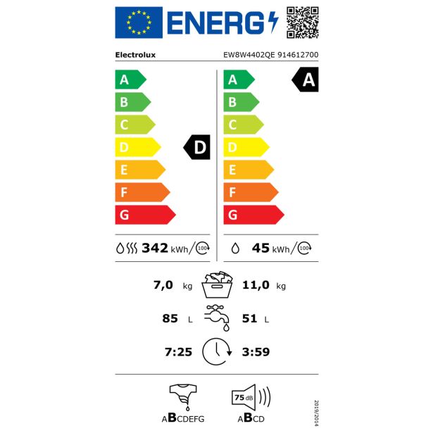PRALNO-SUŠILNI STROJ ELECTROLUX EW8W4402QE