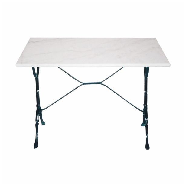 KOVINSKA MIZA LESLI PRAVOKOTNA MARMOR 100 X 60 CM