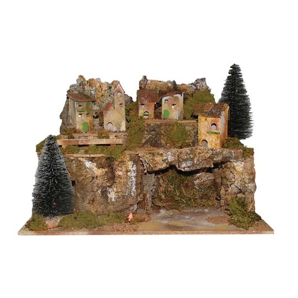 DODATEK ZA JASLICE EUROMARCHI PRAZNA HIŠA 58X34X37 CM Z Z LUČKO IN OGNJIŠČEM BAT.