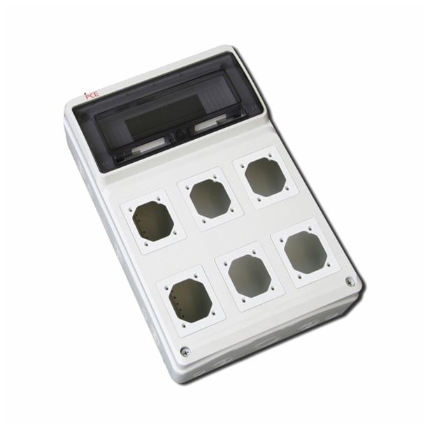 PRAZNA OMARICA PCE 16M 6X VGR VTIČNICA 85X70 97X80 506X330X150MM IP65*