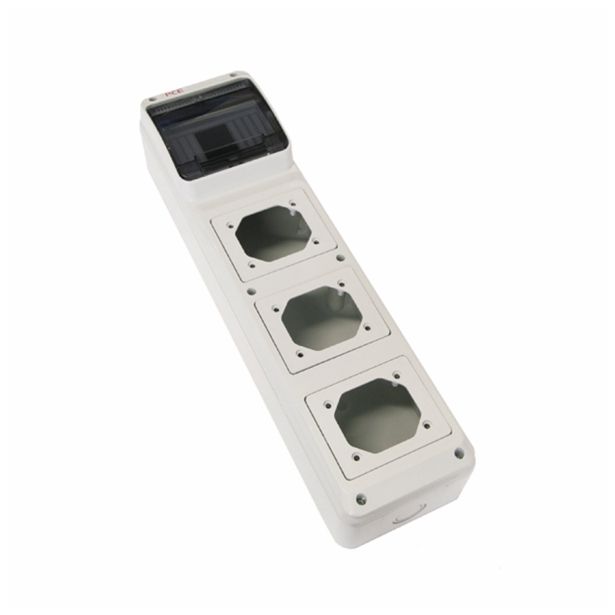 PRAZNA OMARICA PCE 6M 3X VGR. VTIČNICA 85X70 97X80 490X125X107MM IP65*