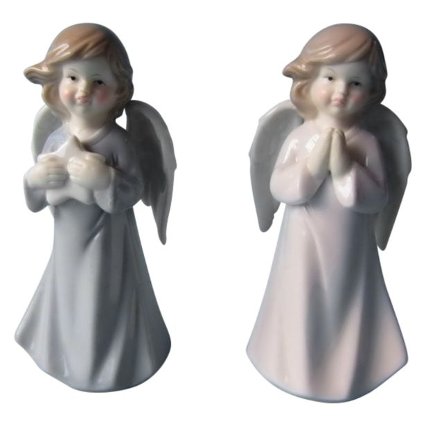 PRAZNIČNA FIGURA GLOSSTYLE ANGEL SORT. 12.5 CM 6.2X5X12.5 CM MODRI/ROZA