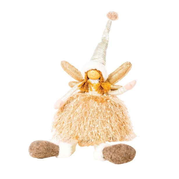 PRAZNIČNA FIGURA GLOSSTYLE DEKLICA Z V. NOGAMI 58 CM TEKSTILNA SORTIRANO