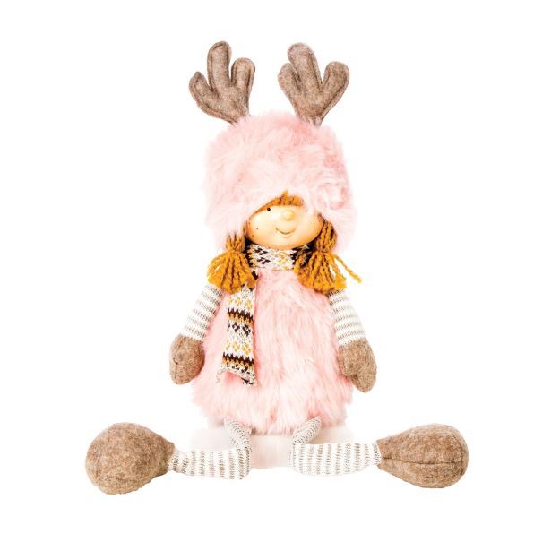 PRAZNIČNA FIGURA GLOSSTYLE DEKLICA Z V. NOGAMI 58 CM TEKSTILNA SORTIRANO