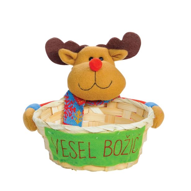 PRAZNIČNA FIGURA GLOSSTYLE KOŠARICA S FIGURO FI 18 CM IN NAPISOM VIŠ.18 CM