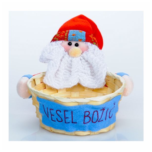 PRAZNIČNA FIGURA GLOSSTYLE KOŠARICA S FIGURO FI 18 CM IN NAPISOM VIŠ.18 CM