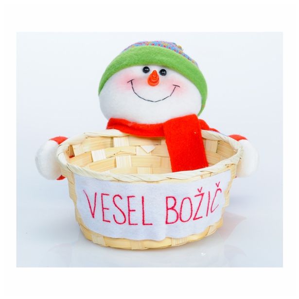 PRAZNIČNA FIGURA GLOSSTYLE KOŠARICA S FIGURO FI 18 CM IN NAPISOM VIŠ.18 CM