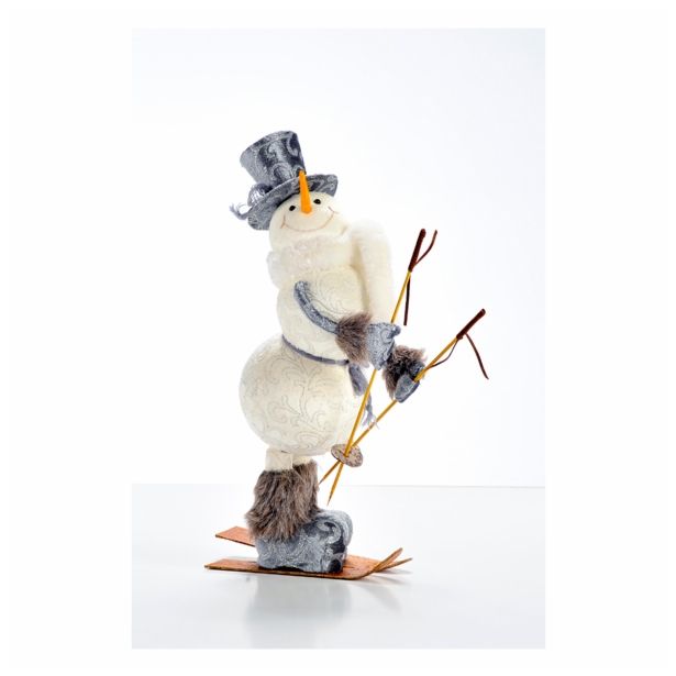 PRAZNIČNA FIGURA GLOSSTYLE SNEŽAK NA SMUČKAH 43 CM 36 CM ŠIRINE SORTIRANO