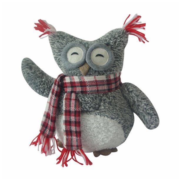 PRAZNIČNA FIGURA GLOSSTYLE SOVA TEKSTILNA 25 CM 28X15X25 CM