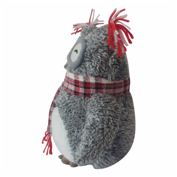 PRAZNIČNA FIGURA GLOSSTYLE SOVA TEKSTILNA 25 CM 28X15X25 CM