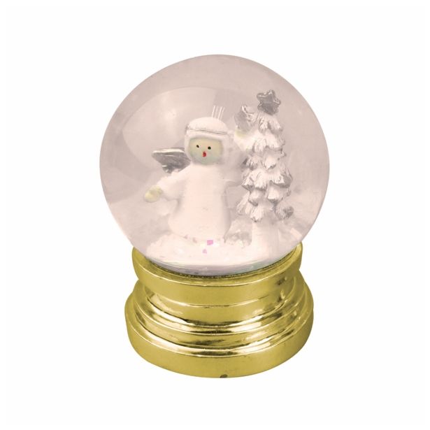 PRAZNIČNA FIGURA GLOSSTYLE VODNA KROGLA 6 CM Z ANGEL OM ZLATI ALI SREBRNI