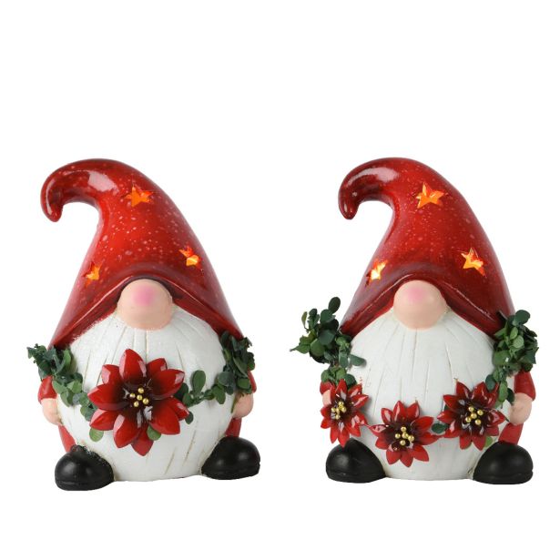 PRAZNIČNA FIGURA LUMINEO ŠKRAT Z LED LUČKO, RDEČ 18.80 CM, SORTIRANO