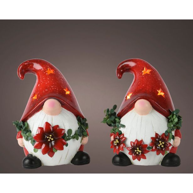PRAZNIČNA FIGURA LUMINEO ŠKRAT Z LED LUČKO, RDEČ 18.80 CM, SORTIRANO