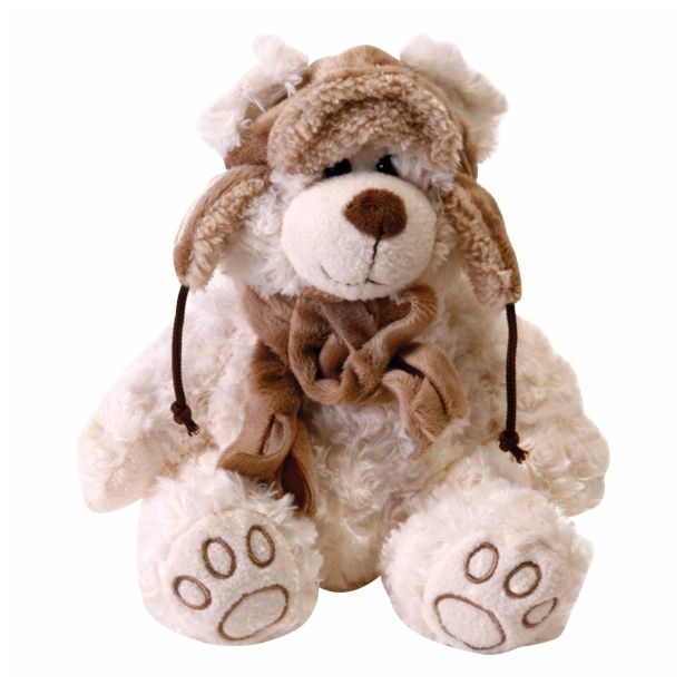 PRAZNIČNA FIGURA R+W MEDVEDEK S KAPO 25 CM BEŽ