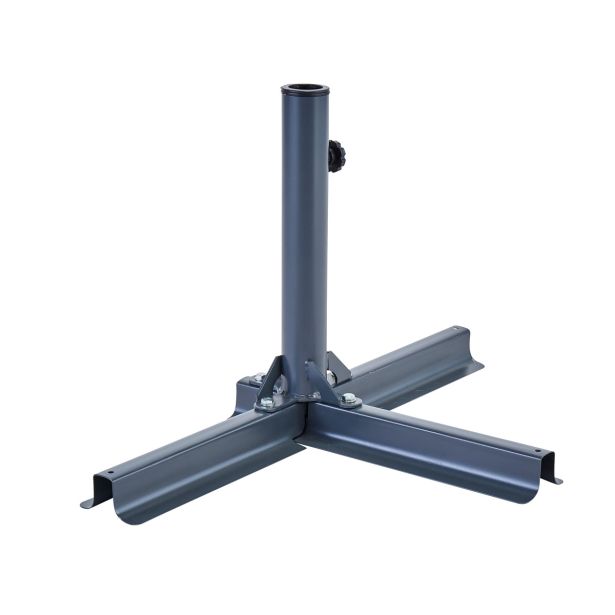 PODSTAVEK ZA SENČNIK NATERIAL KRIŽNO STOJALO 66X43X40 T.SIVA