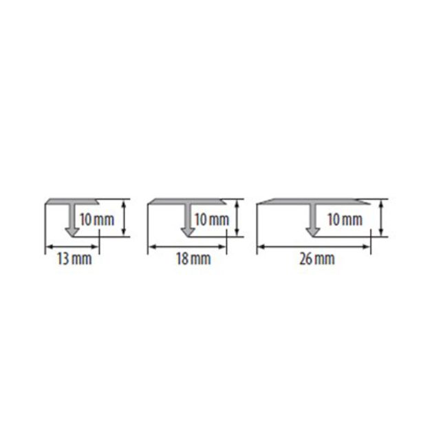 PREHODNI ALU PROFIL CEZAR T13 10X13MM 1.0M SREBRN