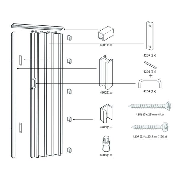 PREKLOPNA VRATA EASYDEAL BELA 82X203 CM