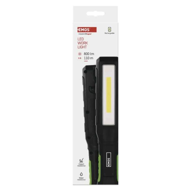PRENOSNA SVETILKA EMOS COB LED+LED 800LM 2000MAH POLNILNA