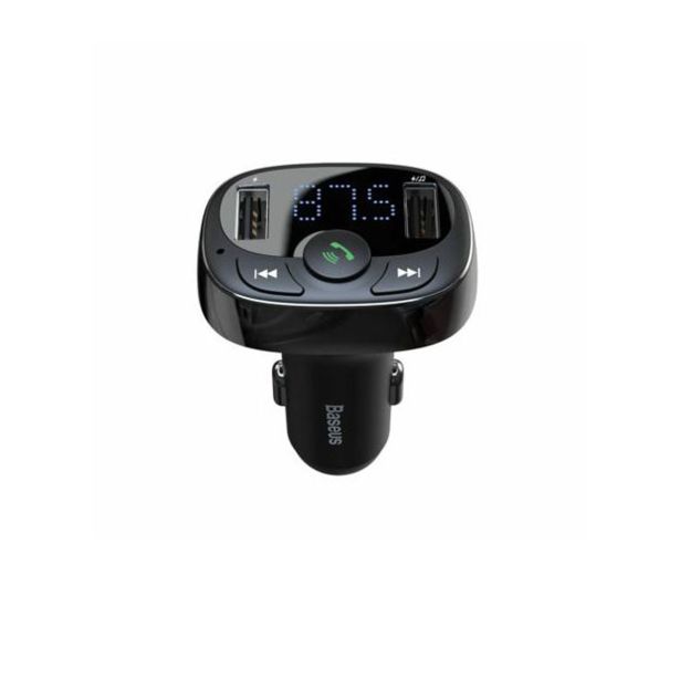 PRENOSNI FM ODDAJNIK BASEUS AVTO FM-ODDAJNIK+POLNILEC BASEUS 2XUSB MICROSD, ČRN