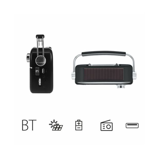 PRENOSNI RADIO MANTA RDI918B SOLAR ČRNA