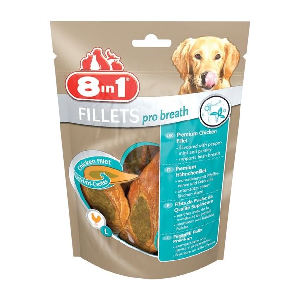 PRIBOLJŠEK ZA PSA 8 IN 1 FILEJI ZA PSA ZA USTNO HIGIENO, 80G