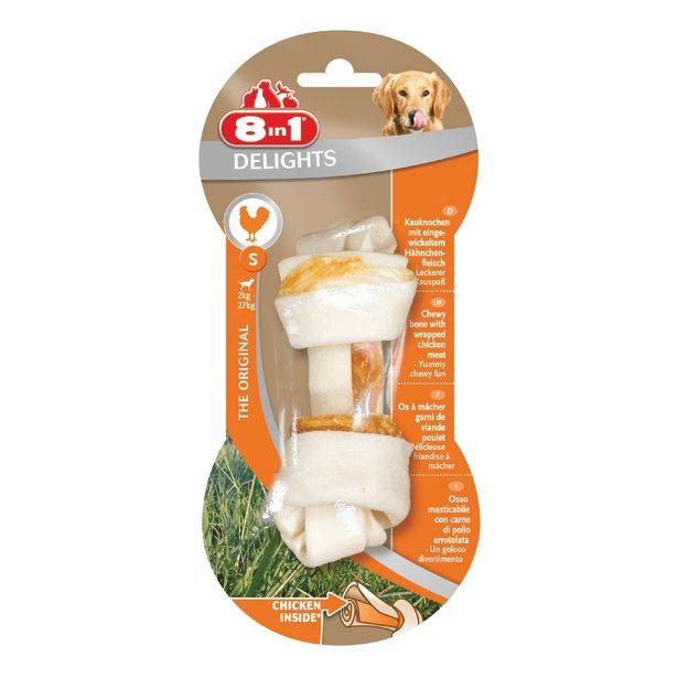PRIBOLJŠEK ZA PSA 8 IN 1 KOSTI ZA ŽVEČENJE S PIŠČANEC, 1 KOS