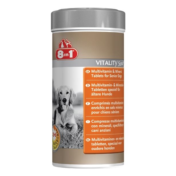 PRIBOLJŠEK ZA PSA 8 IN 1 MULTIVITAMINSKE TABLETE Z MINERALI ZA STAREJŠE PSE