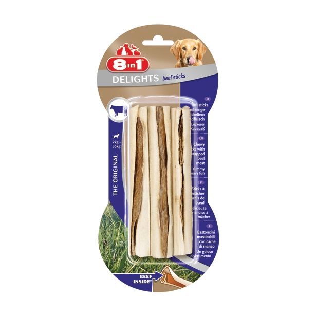 PRIBOLJŠEK ZA PSA 8 IN 1 ŽVEČLJIVE PALČKE GOVEDINA GOVEDINA, 3 KOS