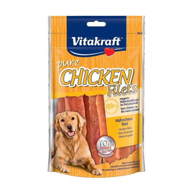 PRIBOLJŠEK ZA PSA VITAKRAFT CHICKEN TRAKOVI S PIŠČ. 80G