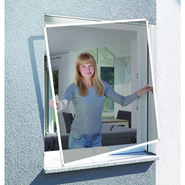 SCHELLENBERG KOMARNIK ZA OKNO Z ALUMINIJASTIM OKVIRJEM BASIC 100X120 CM BEL